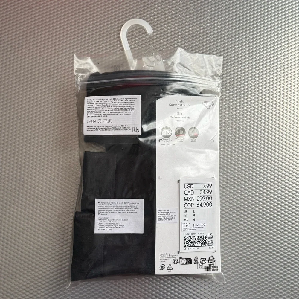 H&M men’s black briefs 3-pack underwear - Picture 2 of 5